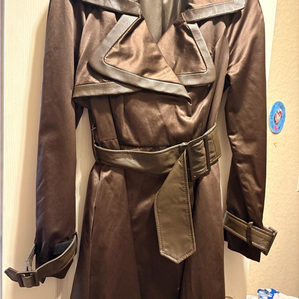 bebe Dark Brown Women's Trench Coat